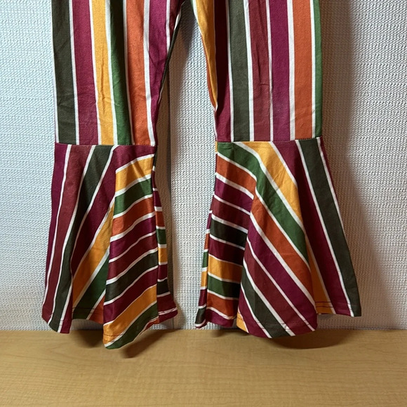 BOUTIQUE Wide Leg Flare Bell Bottom Striped Girls Pants Size 2XL 6/7) - Picture 2 of 5